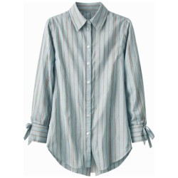 Chemise Longue Popeline TOM TAILOR - Coton 100% Rayée