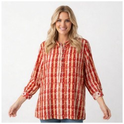 Chemisier Abby Motif Ethnique Manches 3/4 | La Cible Rouge 2