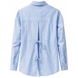 Chemise Rayures Bleues Manches Longues Oversize 2