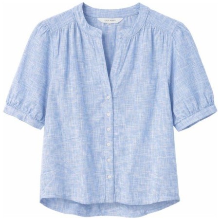 Blouse Manches Courtes Slub TOM TAILOR | Coton Bleu