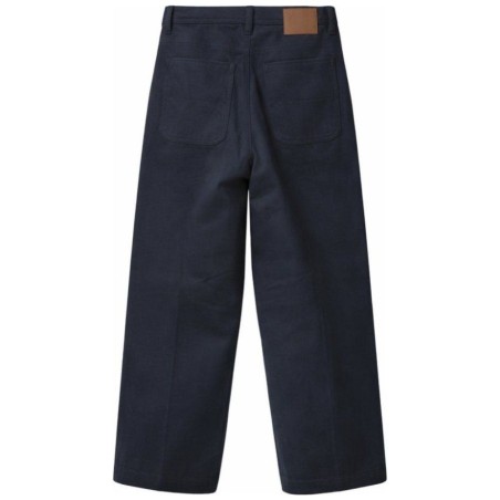 Pantalon Wide-Leg Coton Bleu Marine — R2 Amsterdam