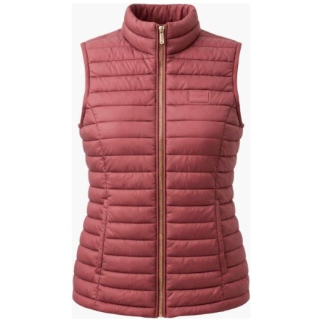 Gilet Matelassé Rose Femme Col Montant — Mise au Green