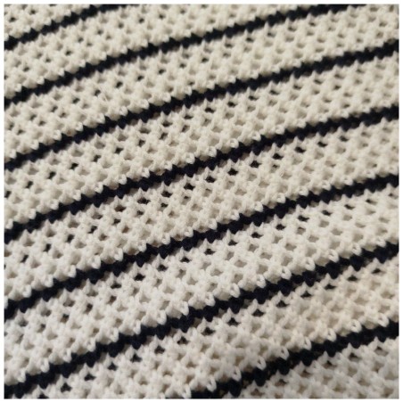 Polo Maille Ajourée Rayé TOM TAILOR | Style Marinière
