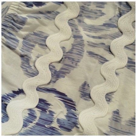 Blouse Ikat Motifs Baroques Bleu Denim — K DESIGN