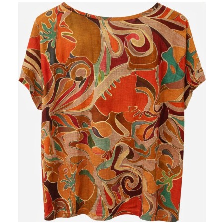 Top Manches Courtes Bariloche Mandarina - Tinta