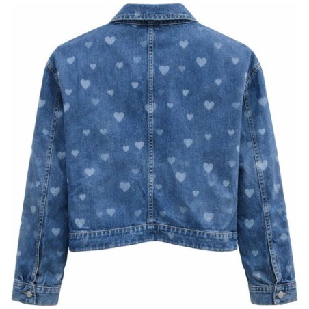 Veste en Jean Oversize Imprimé Cœurs | 100% Coton