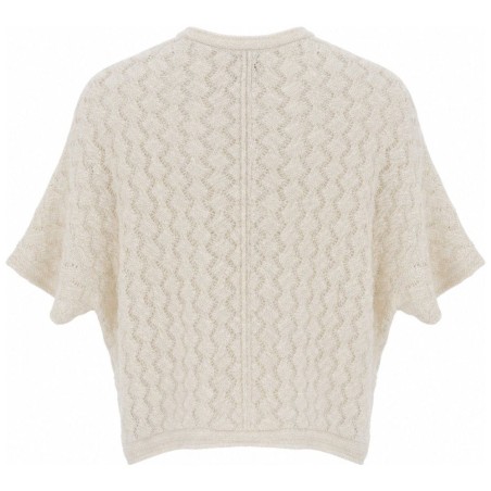 Bolero Maille Ajourée Écru TOM TAILOR | Élégant